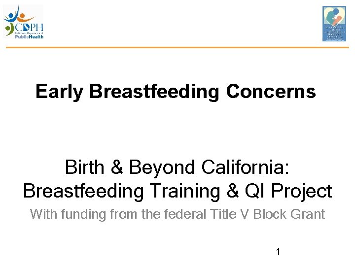 Early Breastfeeding Concerns Birth & Beyond California: Breastfeeding Training & QI Project With funding