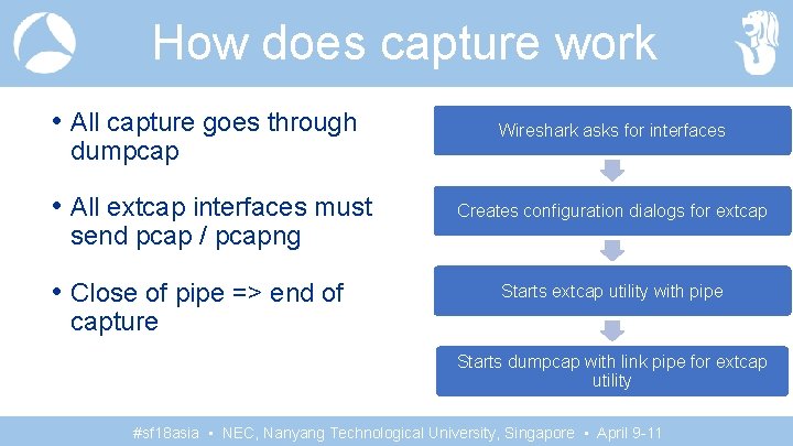 How does capture work • All capture goes through dumpcap • All extcap interfaces