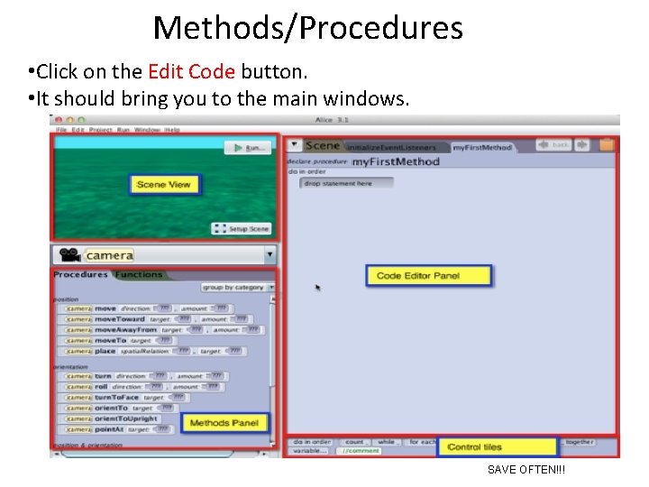 Methods/Procedures • Click on the Edit Code button. • It should bring you to
