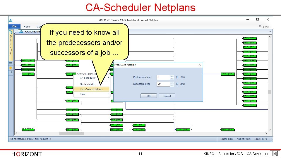 CA-Scheduler Netplans If you need to know all the predecessors and/or successors of a