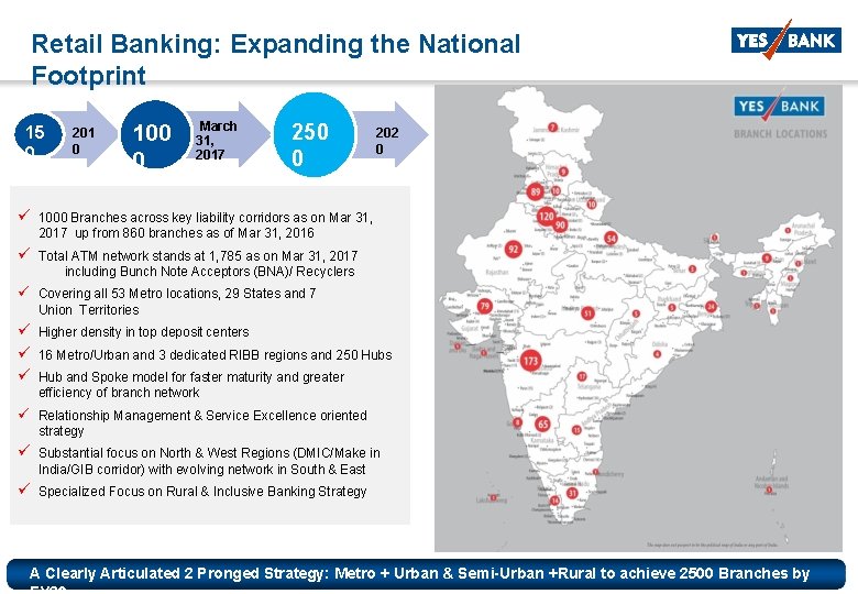 Retail Banking: Expanding the National Footprint 15 0 201 0 100 0 March 31,