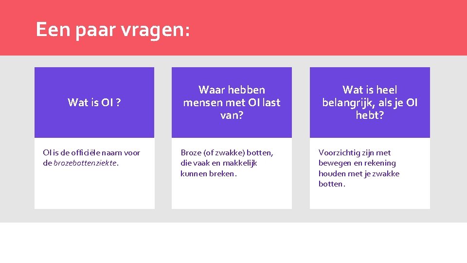 Een paar vragen: ? Wat is OI ? OI is de officiële naam voor