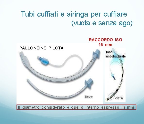 Tubi cuffiati e siringa per cuffiare (vuota e senza ago) PALLONCINO PILOTA RACCORDO ISO