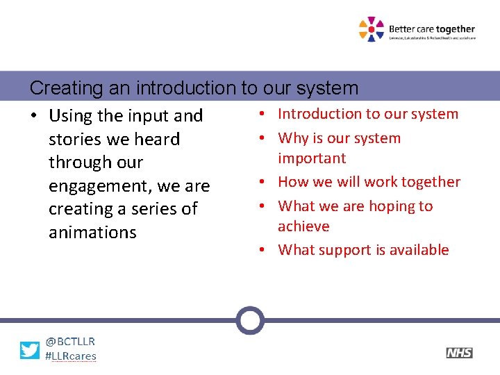 Creating an introduction to our system • Introduction to our system • Using the