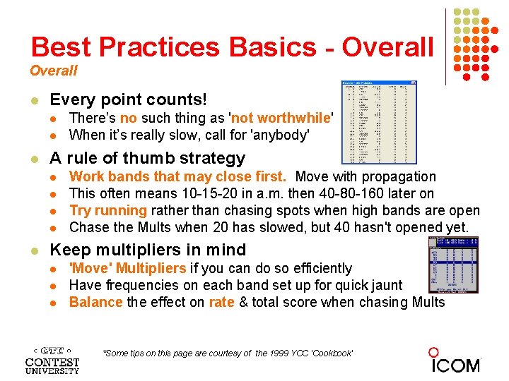 Best Practices Basics - Overall Every point counts! A rule of thumb strategy There’s