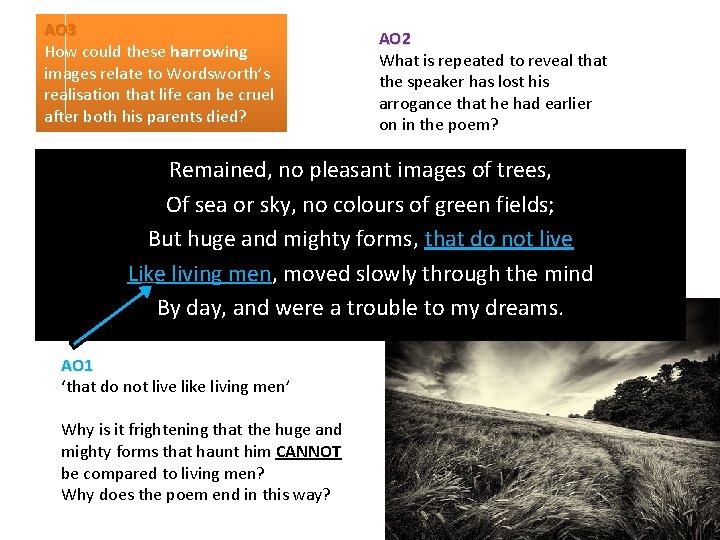 AO 3 How could these harrowing images relate to Wordsworth’s realisation that life can AO 3 How could these harrowing images relate to Wordsworth’s realisation that life can