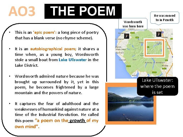 POEM AO 3 THE Contextual Introduction Wordsworth was born here He was moved to POEM AO 3 THE Contextual Introduction Wordsworth was born here He was moved to