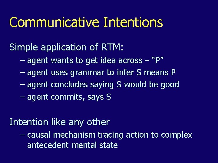 Intention in Communication Matthew Stone Department of Computer