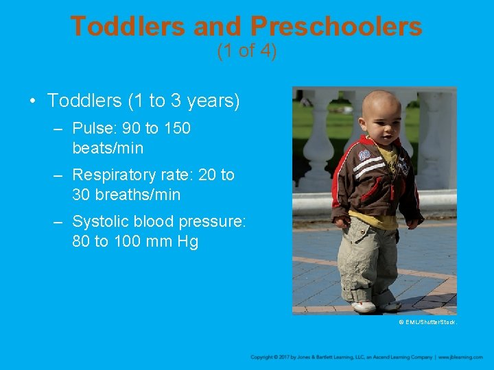 Toddlers and Preschoolers (1 of 4) • Toddlers (1 to 3 years) – Pulse: