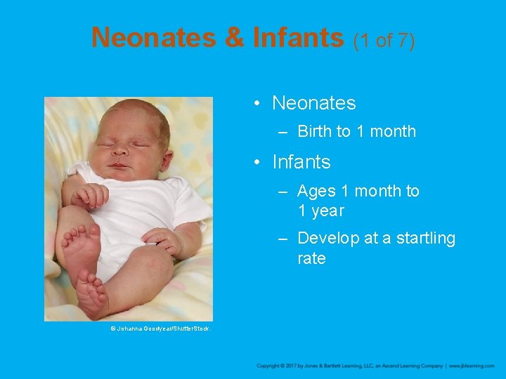 Neonates & Infants (1 of 7) • Neonates – Birth to 1 month •