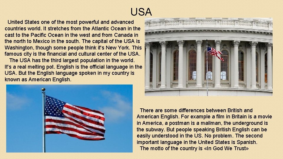 USA United States one of the most powerful and advanced countries world. It stretches