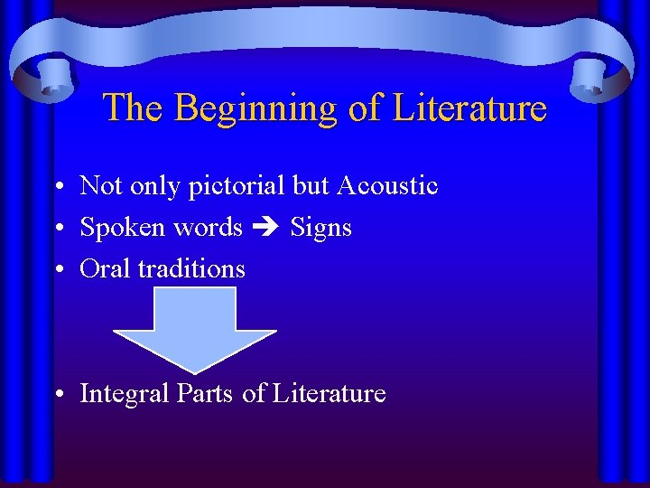 The Beginning of Literature • Not only pictorial but Acoustic • Spoken words Signs