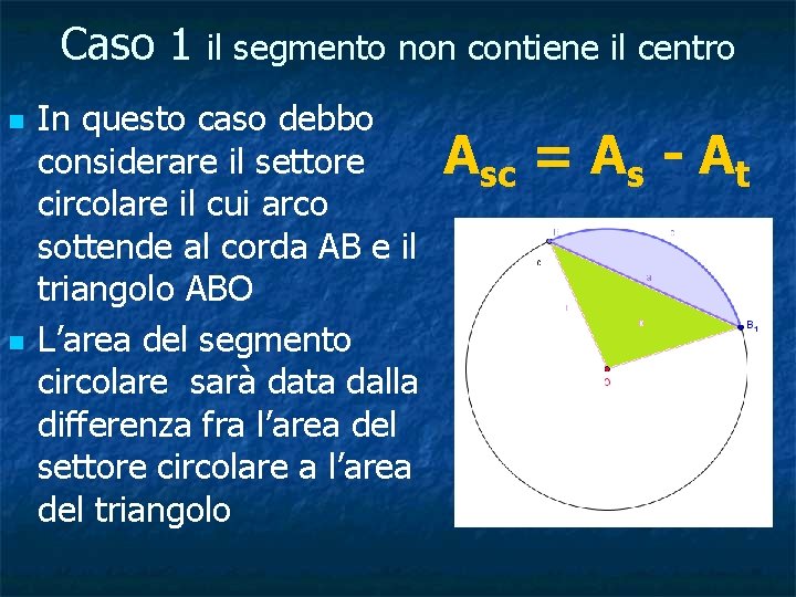 Caso 1 n n il segmento non contiene il centro In questo caso debbo