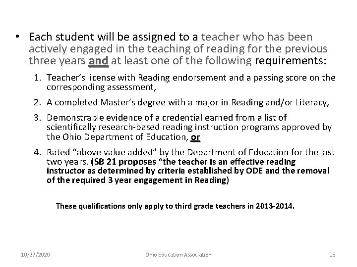  • Each student will be assigned to a teacher who has been actively