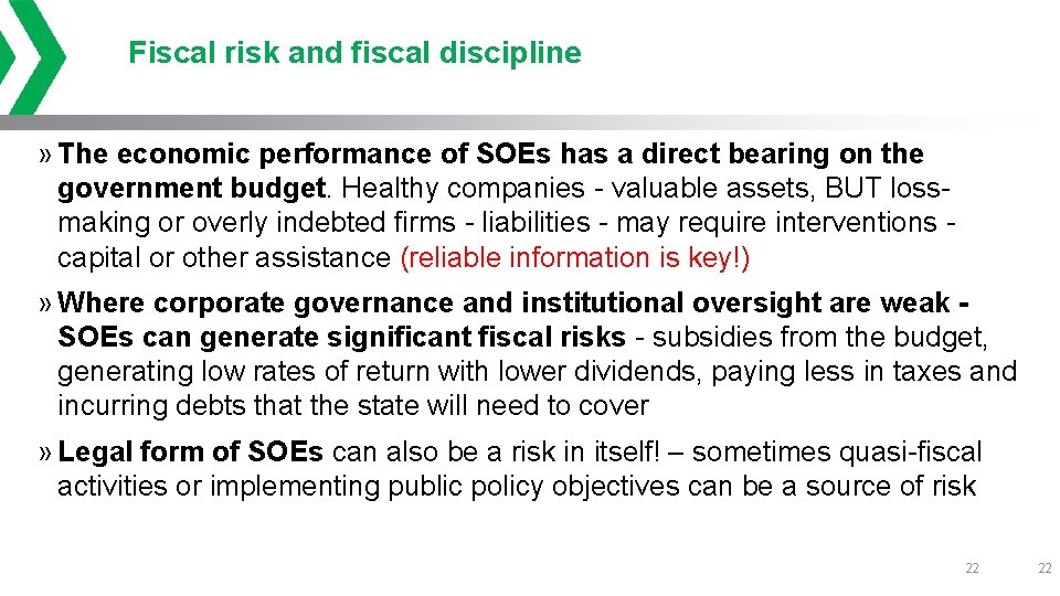 Fiscal risk and fiscal discipline » The economic performance of SOEs has a direct