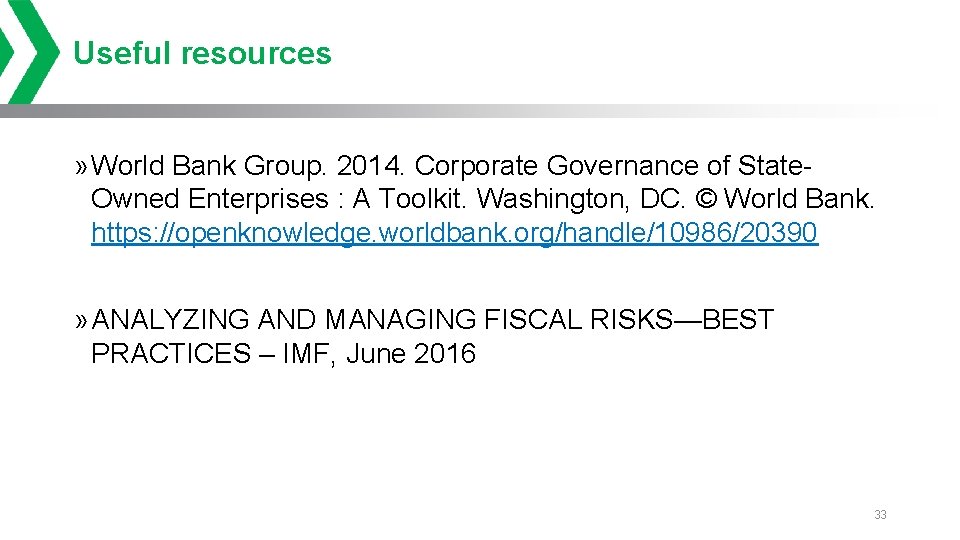 Useful resources » World Bank Group. 2014. Corporate Governance of State. Owned Enterprises :