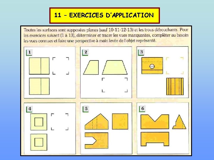 11 – EXERCICES D’APPLICATION 