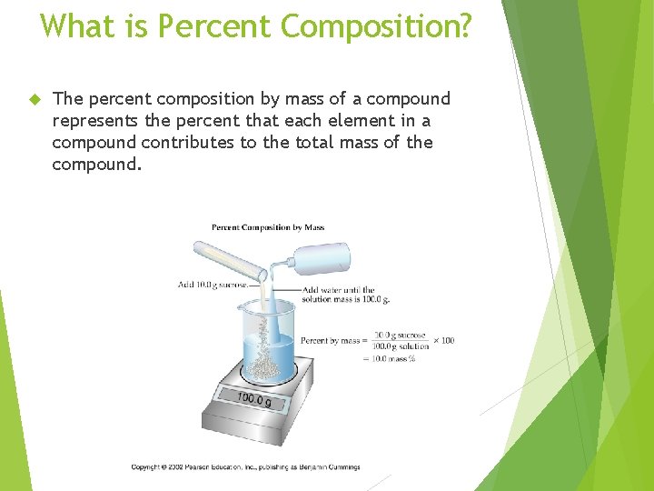 What is Percent Composition? The percent composition by mass of a compound represents the