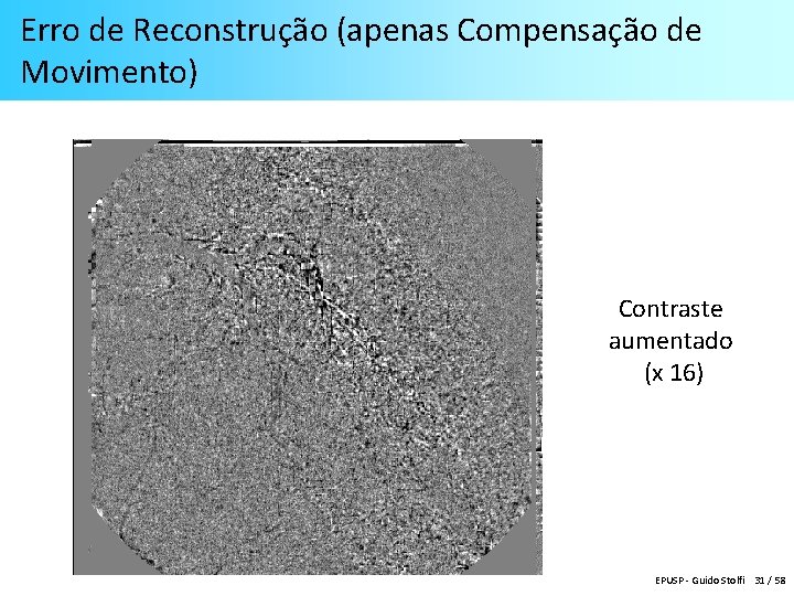 Erro de Reconstrução (apenas Compensação de Movimento) Contraste aumentado (x 16) EPUSP - Guido