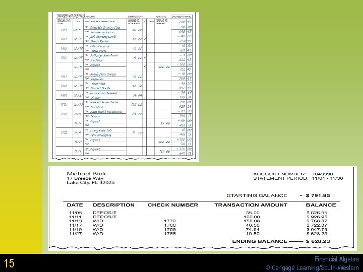 15 Financial Algebra © Cengage Learning/South-Western 15 Financial Algebra © Cengage Learning/South-Western