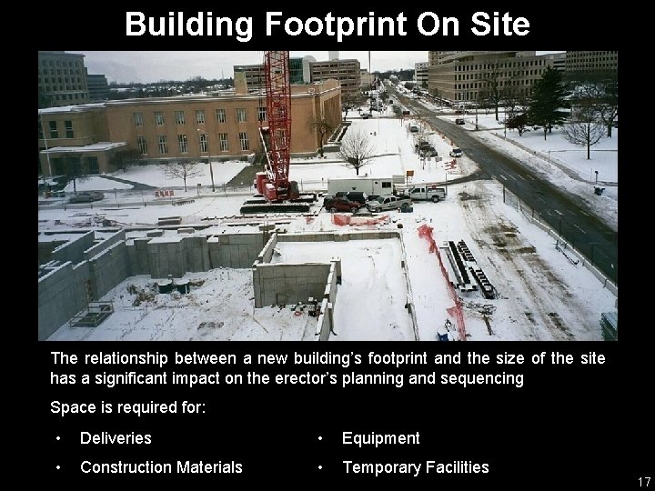 Building Footprint On Site The relationship between a new building’s footprint and the size