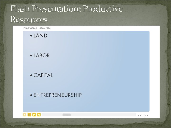 Flash Presentation: Productive Resources 