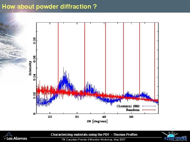 How about powder diffraction ? Characterizing materials using the PDF – Thomas Proffen 7