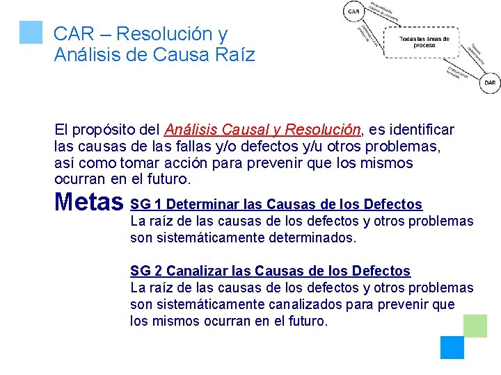 CAR – Resolución y Análisis de Causa Raíz El propósito del Análisis Causal y