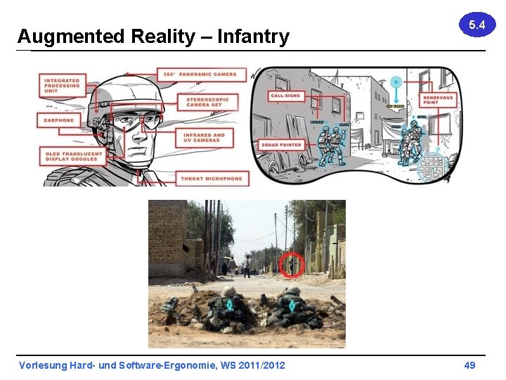 Augmented Reality – Infantry Vorlesung Hard- und Software-Ergonomie, WS 2011/2012 5. 4 49 