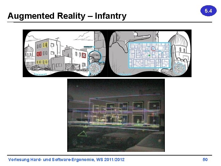 Augmented Reality – Infantry Vorlesung Hard- und Software-Ergonomie, WS 2011/2012 5. 4 50 