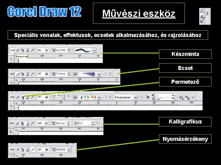 Művészi eszköz Speciális vonalak, effektusok, ecsetek alkalmazásához, és rajzolásához Készminta Ecset Permetező Kalligrafikus Nyomásérzékeny