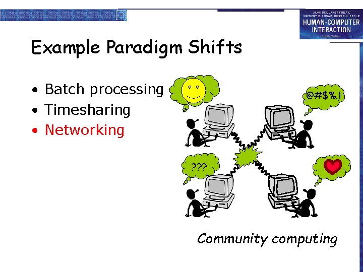 Example Paradigm Shifts • Batch processing • Timesharing • Networking @#$% ! ? ?