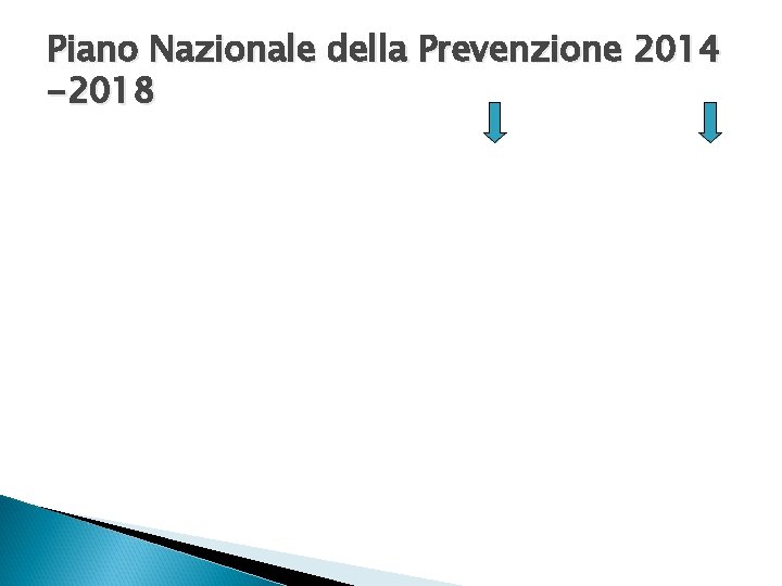 Piano Nazionale della Prevenzione 2014 -2018 
