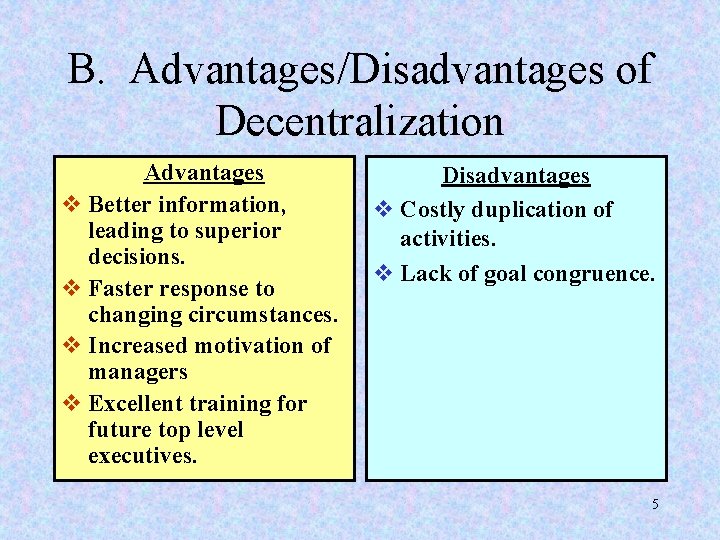 Decentralization and Performance Evaluation 1 Presentation Outline 1