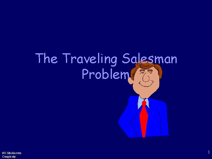 The Traveling Salesman Problem ©D. Moshkovitz Complexity 1 