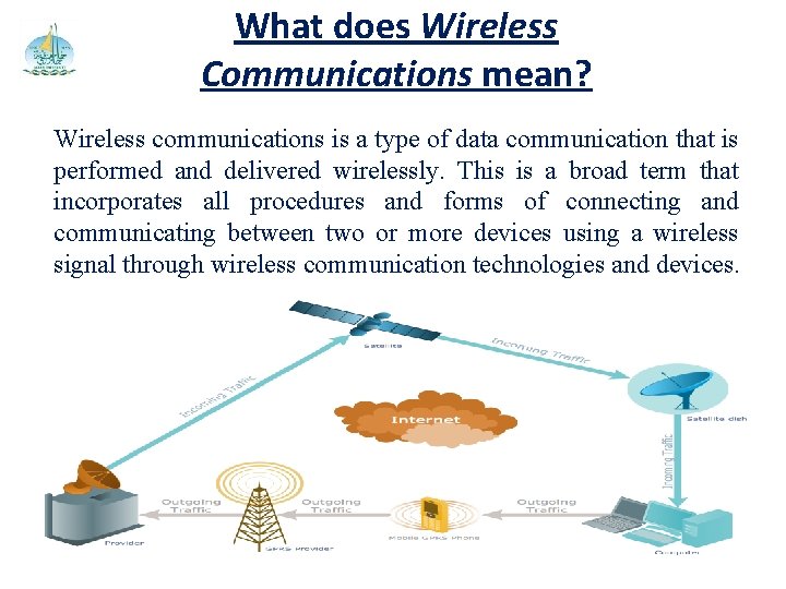 What does Wireless Communications mean? Wireless communications is a type of data communication that