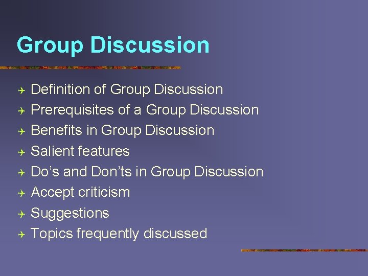 Group Discussion Q Q Q Q Definition of Group Discussion Prerequisites of a Group