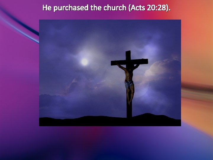 He purchased the church (Acts 20: 28). 
