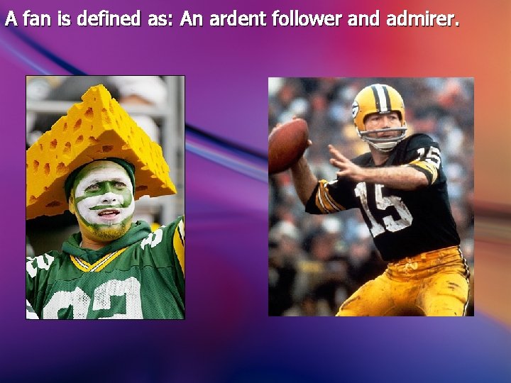 A fan is defined as: An ardent follower and admirer. A fan is defined as: An ardent follower and admirer.