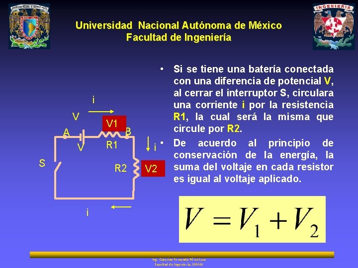 Universidad Nacional Autónoma de México Facultad de Ingeniería i V V 1 A B