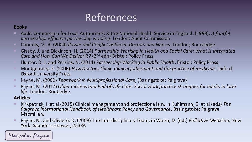 References Books § Audit Commission for Local Authorities, & the National Health Service in References Books § Audit Commission for Local Authorities, & the National Health Service in