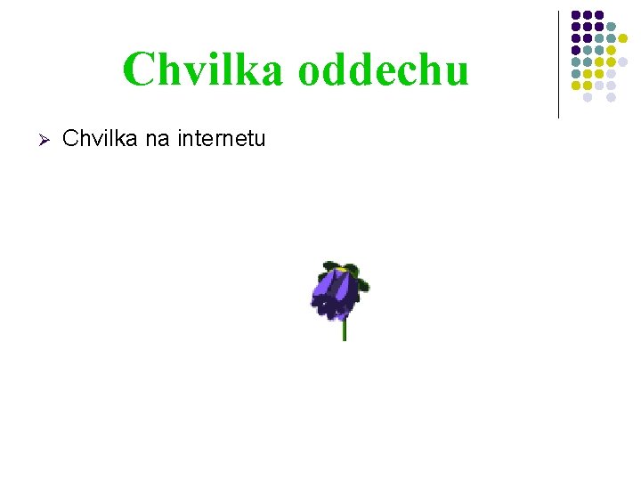 Chvilka oddechu Ø Chvilka na internetu 