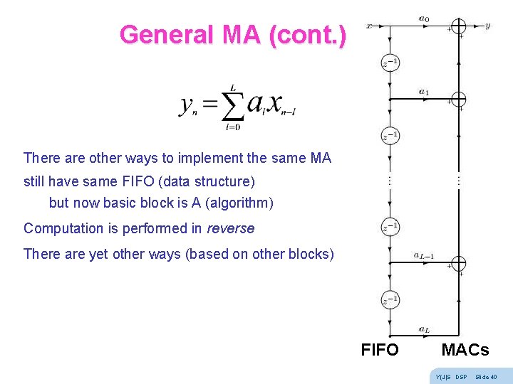 General MA (cont. ) There are other ways to implement the same MA still General MA (cont. ) There are other ways to implement the same MA still