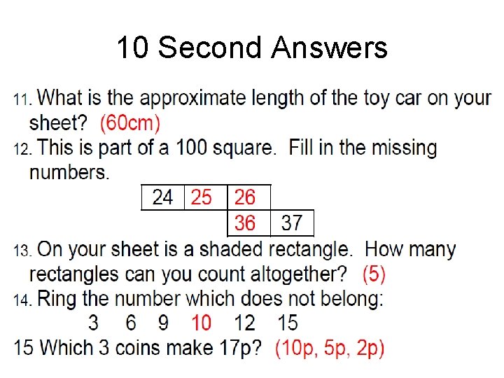 10 Second Answers 