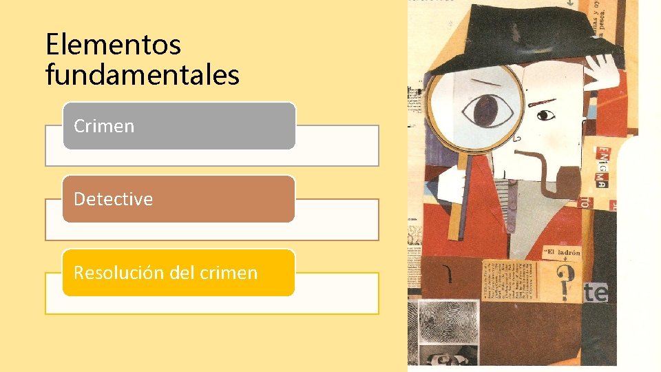 Elementos fundamentales Crimen Detective Resolución del crimen 