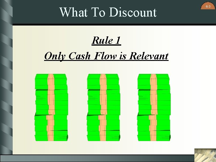 What To Discount Rule 1 Only Cash Flow is Relevant 6 -3 