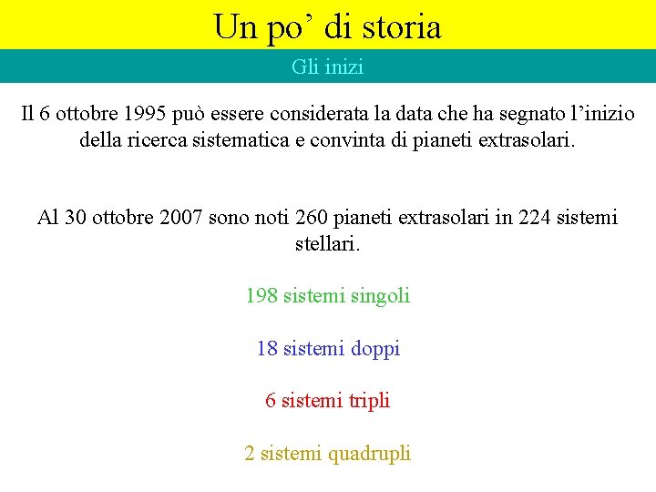 Un po’ di storia Gli inizi Il 6 ottobre 1995 può essere considerata la