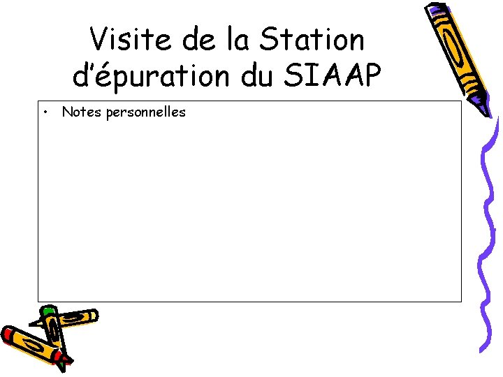 Visite de la Station d’épuration du SIAAP • Notes personnelles 