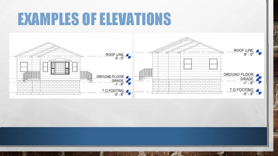 EXAMPLES OF ELEVATIONS EXAMPLES OF ELEVATIONS