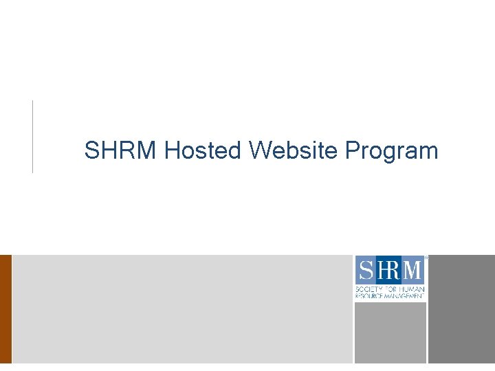 SHRM Hosted Website Program 